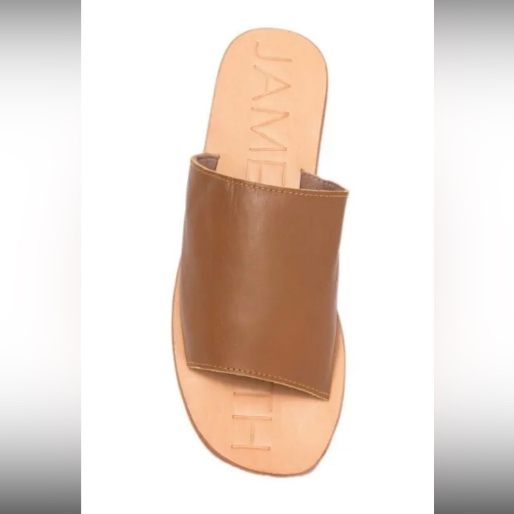 𝅺off Duty Deep Tan Leather Slip on Sandals - Picture 7 of 13